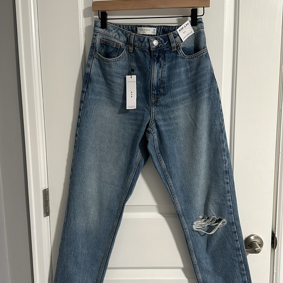 NWT TopShop Mom High Waisted Tapered Leg Jeans - Picture 2 of 15